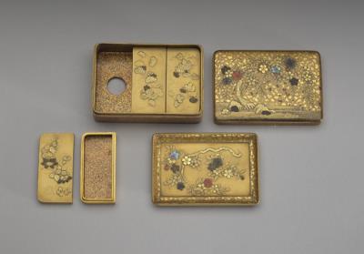 图片[4]-Set of square maki-e lacquer boxes, decorated with cherry blossom designs, Japan, 18th century-China Archive